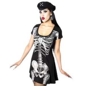 Kreepsville 666 Skeleton White Flare Dress Women's Small T-Shirt Goth Emo Alt